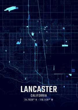 Lancaster California Midnight City Map
