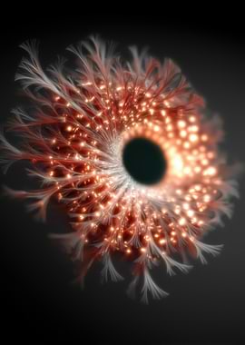 Abstract Fiery Floral Eye
