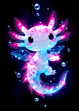 Cute Neon Axolotl