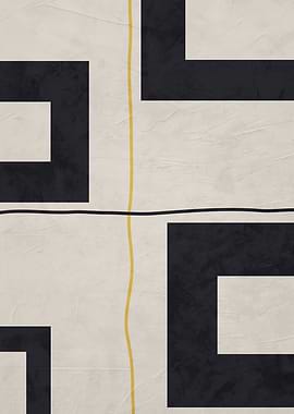 Abstract Geometric Art with Yellow Line