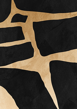 Abstract Black and Gold Pattern