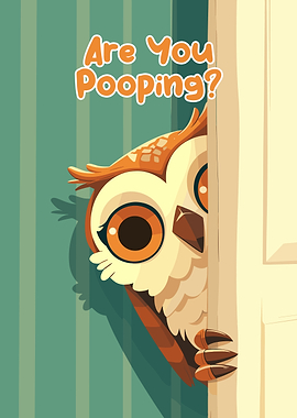 Owl Peeking Around Door