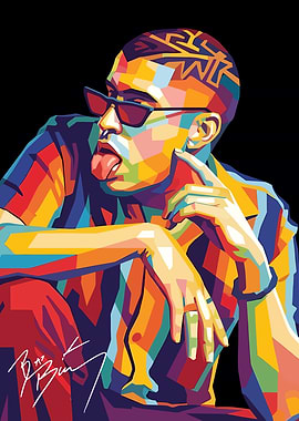 Bad Bunny Pop Art Portrait
