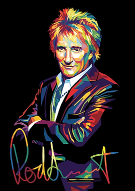 Pop Art Portrait of Rod Stewart