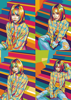 Winter Colorful Pop Art Portrait