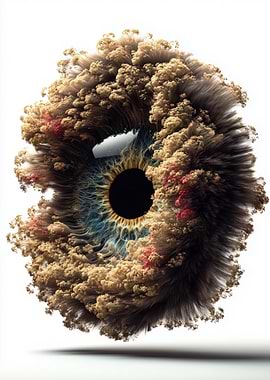Abstract Eye with Furry Texture