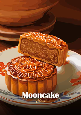 Two Mooncakes on a Plate