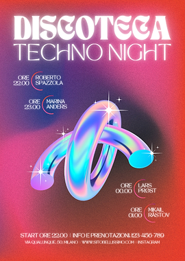 Discotheque Techno Night Poster