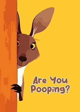 Kangaroo Peeking and Asking 'Are You Pooping?'
