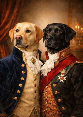 Regal Dogs in Historical Attire