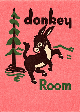 Donkey Room Vintage Poster