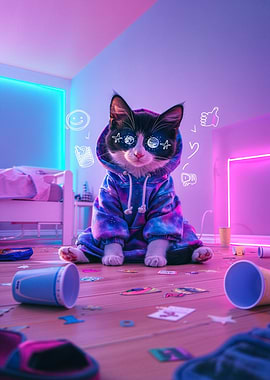 Cat in a Galaxy Hoodie