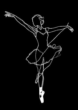 Ballet Dancer Line Art