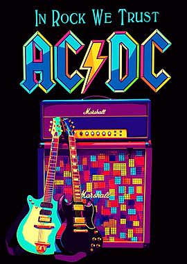 AC/DC Rock Band Guitars and Amp