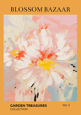 Blossom Bazaar Garden Treasures | | White & Blush Flower Watercolor Wall Art