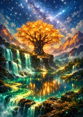 Enchanted Tree of Life Waterfall