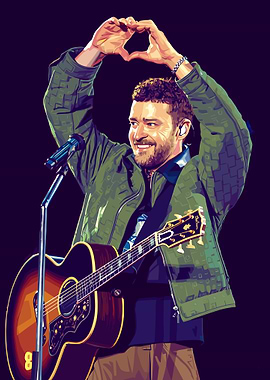 Justin Timberlake Performing with Guitar