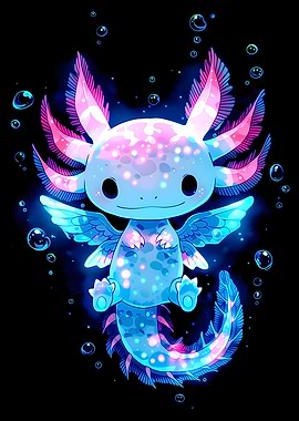 Cute Axolotl with Wings