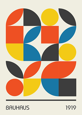Bauhaus 1919 Geometric Art Poster