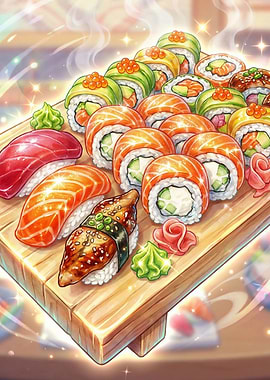 Assortment of Sushi and Rolls