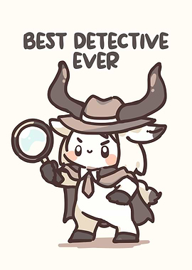 Cute Detective Animal with Magnifying Glass