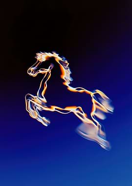 Fiery Horse Silhouette