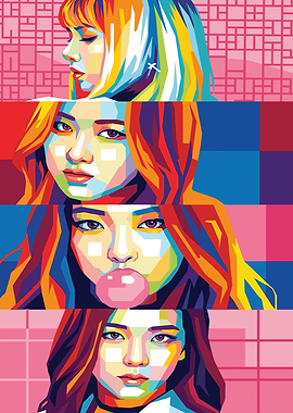 K-Pop Girl Group Pop Art Portrait