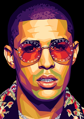 Bad Bunny Pop Art Portrait