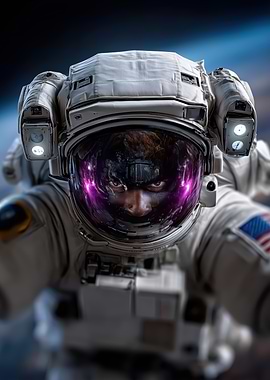 Astronaut with Cosmic Reflection