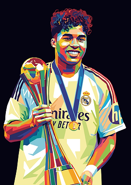 Endrick Football Player with Trophy