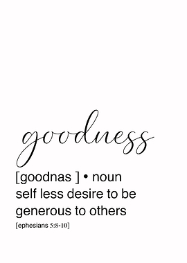 Goodness Definition Typography