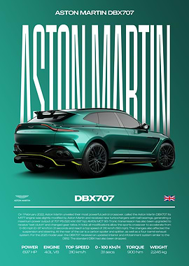 Aston Martin DBX707 Car Poster
