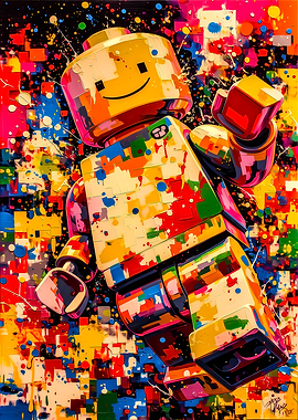 Colorful Lego Figure Painting