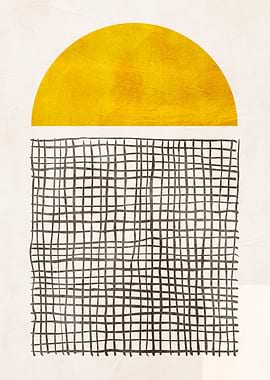 Abstract Geometric Sun and Grid