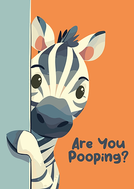 Cute Zebra Peeking with Text