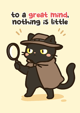 Detective Cat with Magnifying Glass