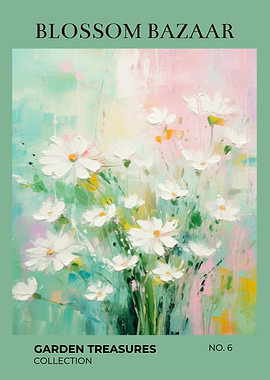 Blossom Bazaar Garden Treasures | Daisy Meadow Watercolor Botanical Art