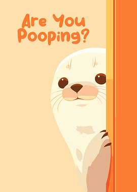 Cute Seal Peeking Around Corner