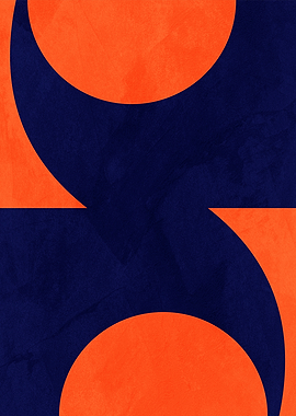 Abstract Blue and Orange Shapes
