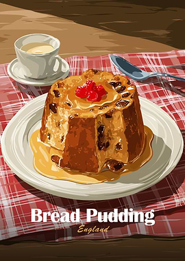 Bread Pudding with Berries and Sauce
