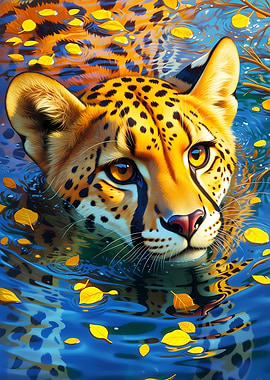 Cheetah in Water