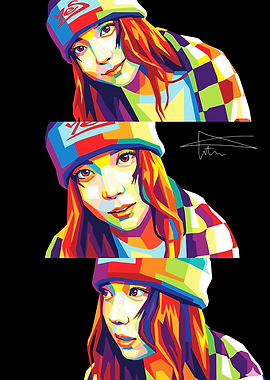 Winter Colorful Pop Art Portrait