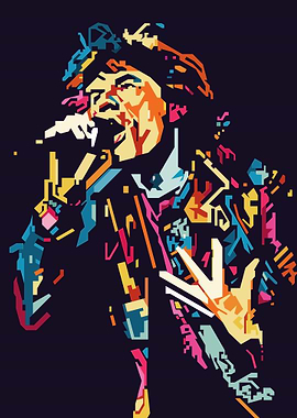 Colorful Pop Art Portrait of a Singer