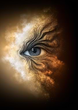 Mystical Eye Dissolving into Smoke