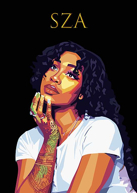 SZA Pop Art Portrait