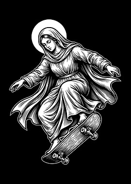 Virgin Mary Skateboarder