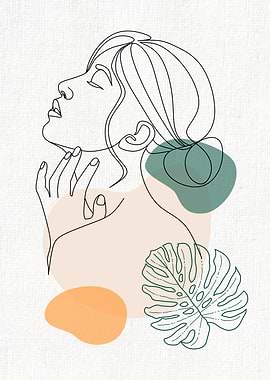 Minimalist Line Art of a Woman