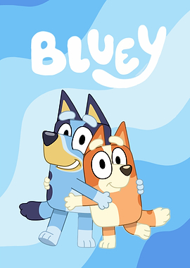 Bluey and Bingo Hugging