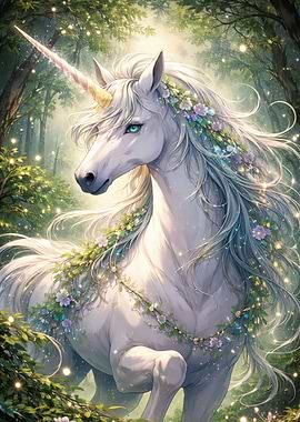 Enchanting Unicorn in a Magical Forest