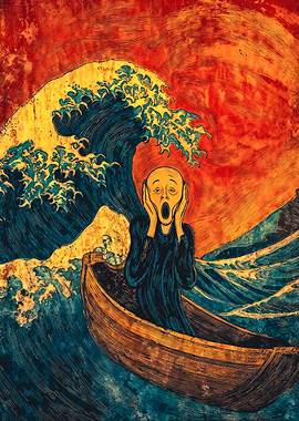 The Scream meets The Great Wave